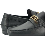 Versace Elegant Black Calf Leather Men's Loafers Versace Dark Slate Gray