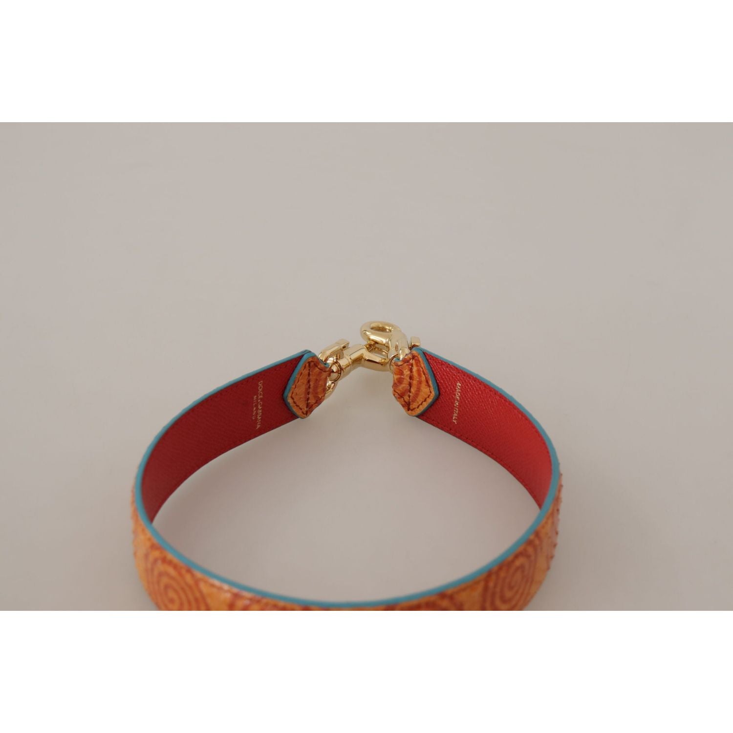 إكسسوار حزام كتف جلدي أنيق باللون البرتقالي من دولتشي آند غابانا