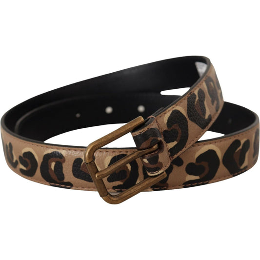 Dolce & Gabbana Brown Leopard Print Vintage Metal Waist Buckle Belt WMB140 - 65