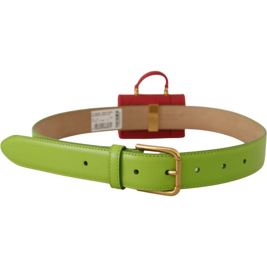 Dolce & Gabbana Green Leather Devotion Heart Micro Bag Headphones Belt WMB148 - 70