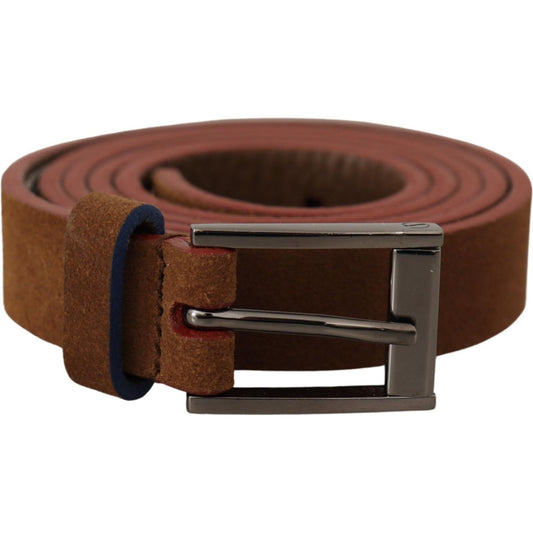 Dolce & Gabbana Brown Logo Engraved Metal Waist Buckle Belt WMB151 - 90
