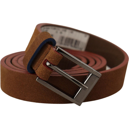 Dolce & Gabbana Brown Logo Engraved Metal Waist Buckle Belt WMB151 - 90