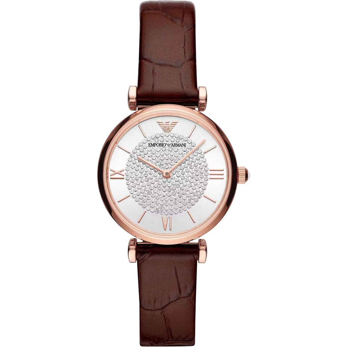 Emporio Armani Elegant Bordeaux Leather Watch for Women 723763284233