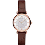 Emporio Armani Elegant Bordeaux Leather Watch for Women 723763284233
