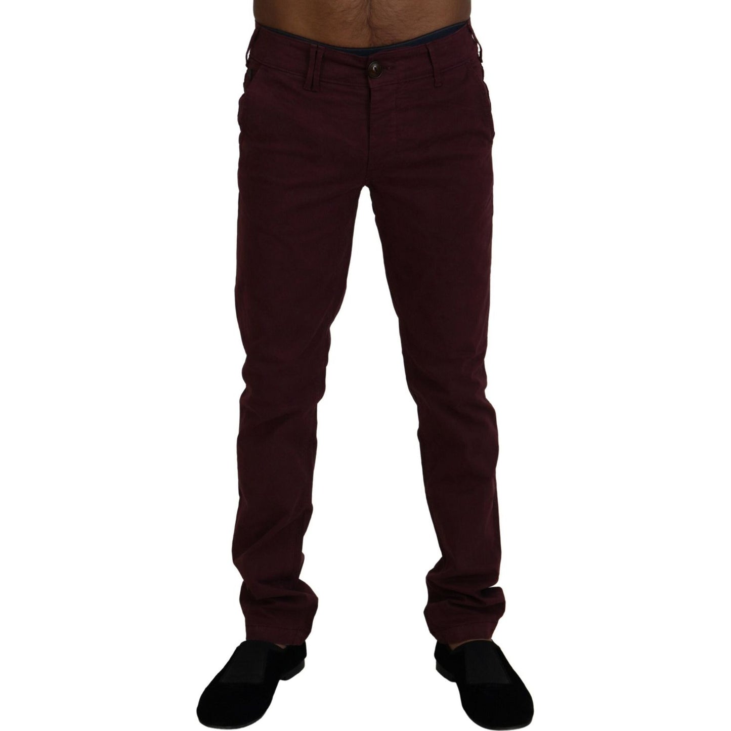 CYCLE Maroon Cotton Stretch Skinny Casual Men Pants PAN72395 - 46