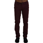 CYCLE Maroon Cotton Stretch Skinny Casual Men Pants PAN72395 - 46