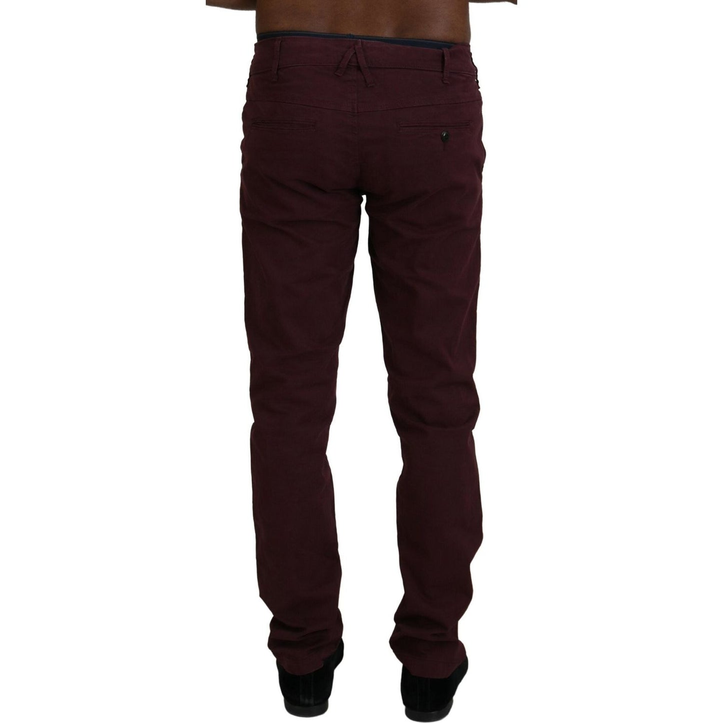 CYCLE Maroon Cotton Stretch Skinny Casual Men Pants PAN72395 - 46