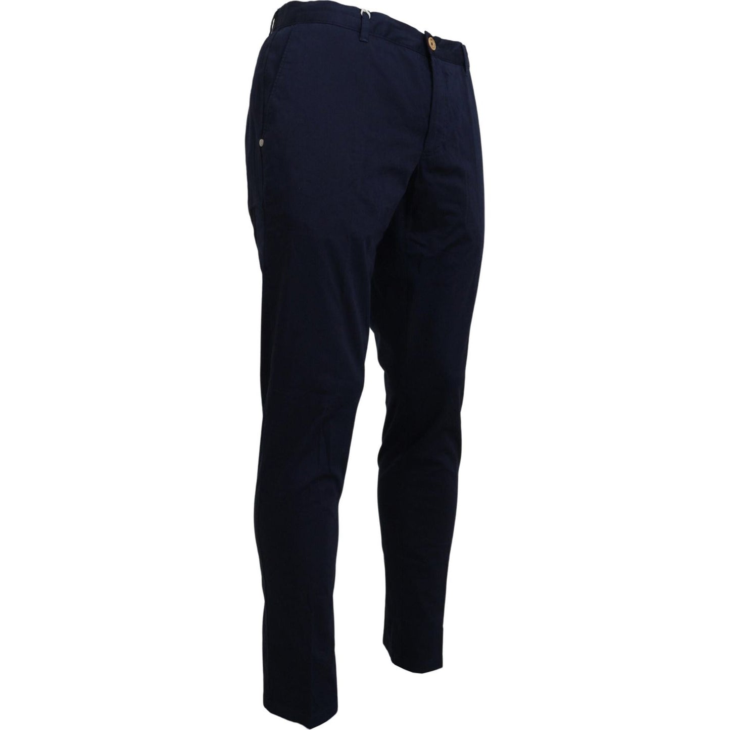 Domenico Tagliente Dark Blue Cotton Skinny Men Pants