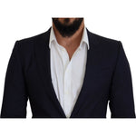 Dolce & Gabbana Blue Wool Slim Fit Formal Coat Blazer KOS2127- 46