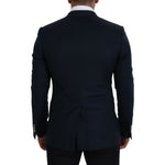 Dolce & Gabbana Blue Double Breasted Formal Coat Blazer KOS2137- 48