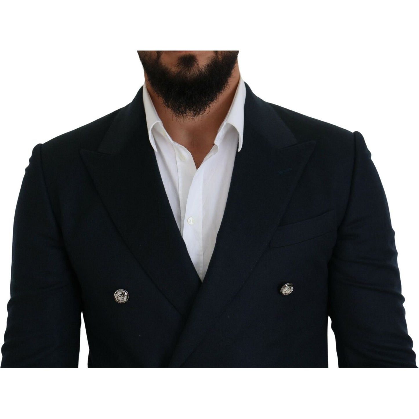 Dolce & Gabbana Blue Double Breasted Formal Coat Blazer KOS2137- 48