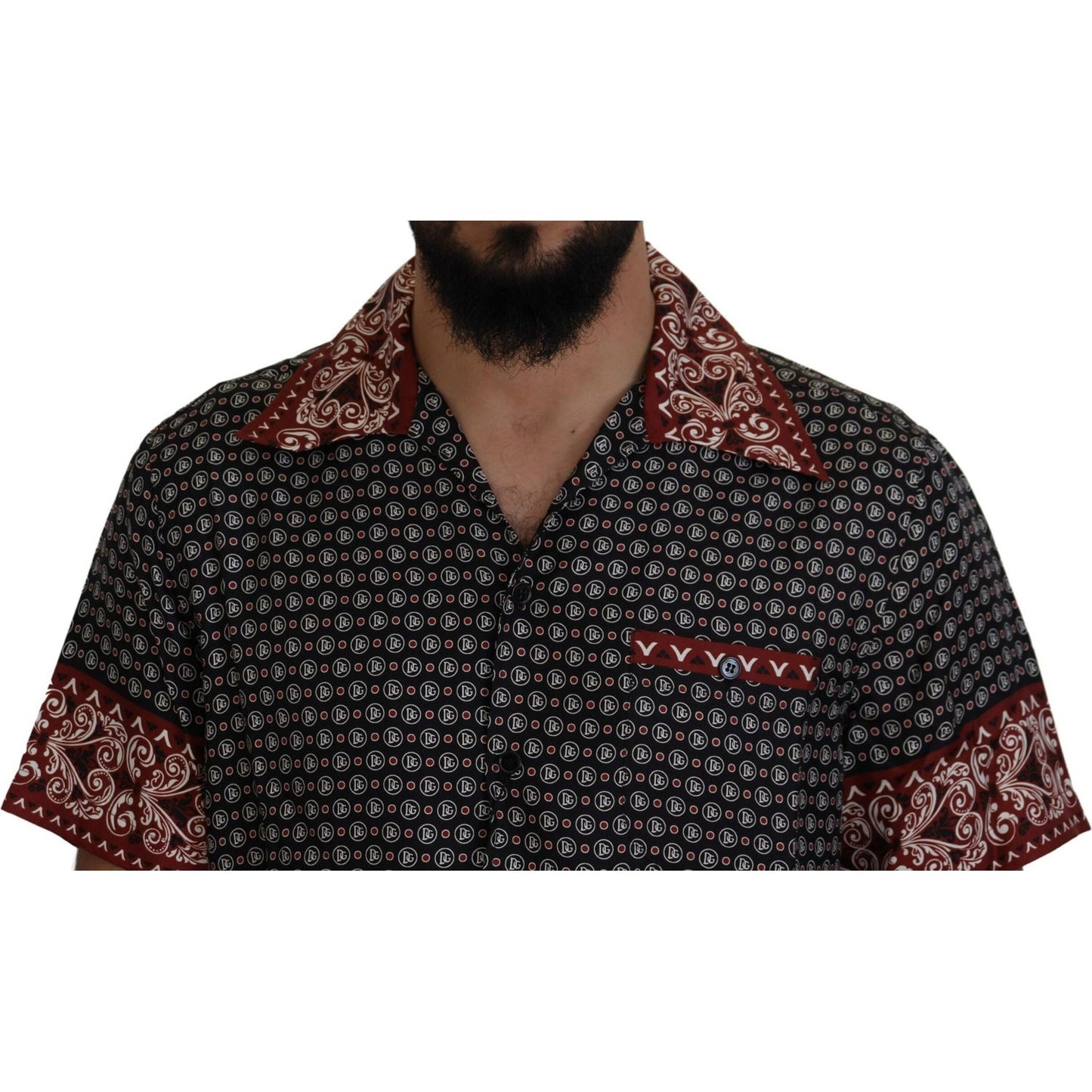 Dolce & Gabbana Multicolor Patterned Silk Casual Shirt