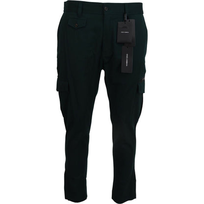 Dolce & Gabbana Green Cargo Cotton Stretch Jeans Pant