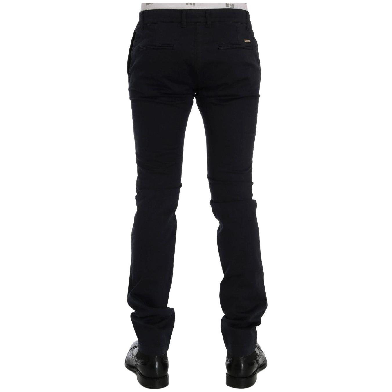 GF Ferre Blue Cotton Stretch Chinos Pants SIG60462-2
