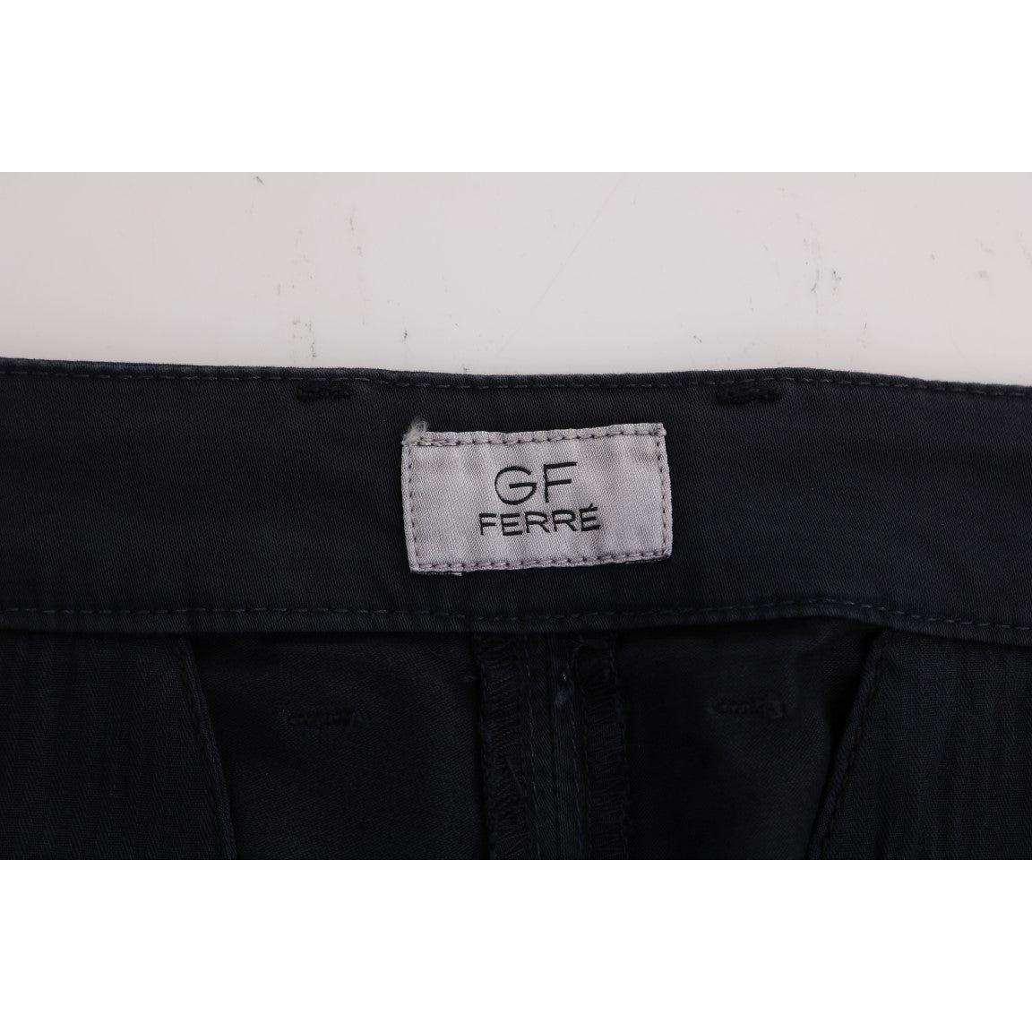 GF Ferre Blue Cotton Stretch Chinos Pants SIG60462-2