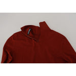 Dolce & Gabbana Maroon Cotton Turtle Neck Zip Sweater TSH83623-46