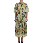 Dolce & Gabbana Multicolor Silk Floral Print Long Maxi Dress DR28867-36