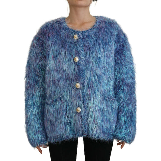 Dolce & Gabbana Multicolor Polyester Fringes Coat Jacket JKT3567- 38