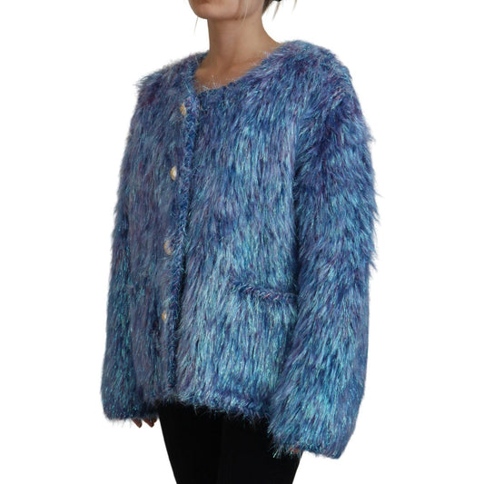 Dolce & Gabbana Multicolor Polyester Fringes Coat Jacket JKT3567- 38