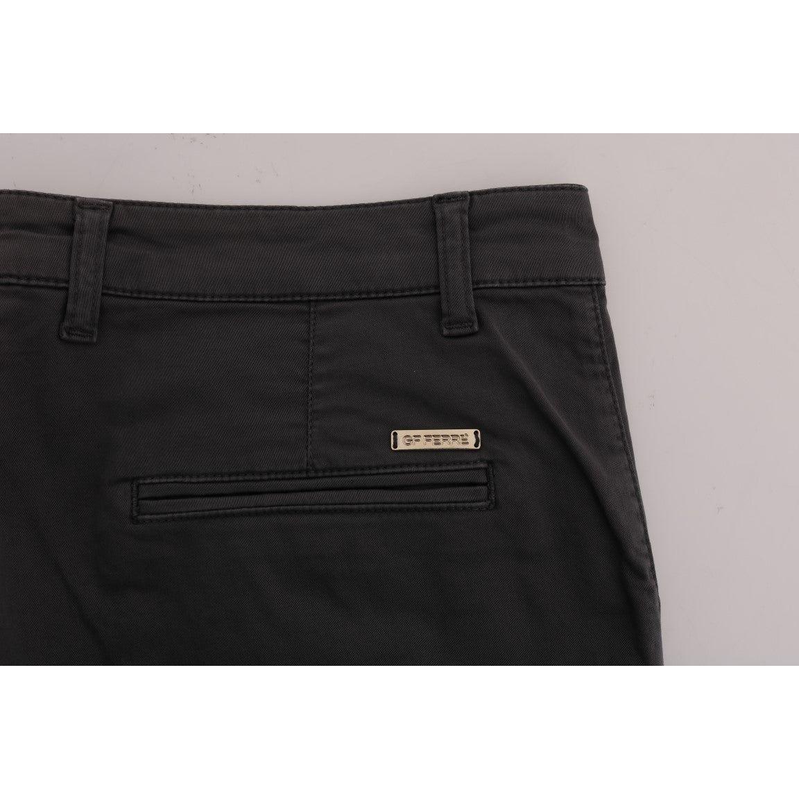 GF Ferre Gray Cotton Stretch Chinos Pants