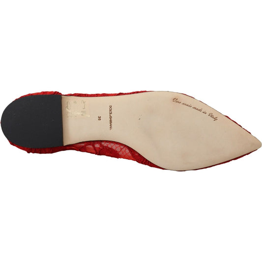 Dolce & Gabbana Dolce & Gabbana Red Crystal-Embellished Flats LA10204- 37.5 14% VI,1728,32% RY,35% Leather,6% Nylon,67345645728,Dolce & Gabbana,EU37.5/US7,EU37/US6.5,Flat Shoes - Women - Shoes,Material: 13% Cotton,New with tags,Red,Shoes,Women,Women - Sho