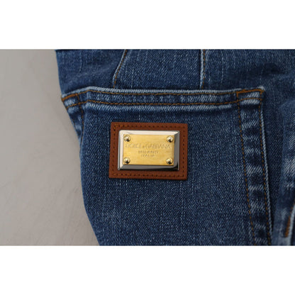 Dolce & Gabbana Blue High Waist Denim Cotton Stretch Jeans