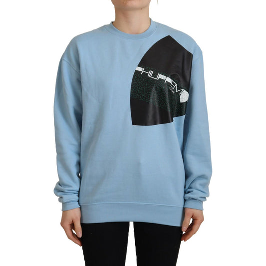 Philippe Model Light Blue Logo Printed Long Sleeves Sweater TSH83288-46
