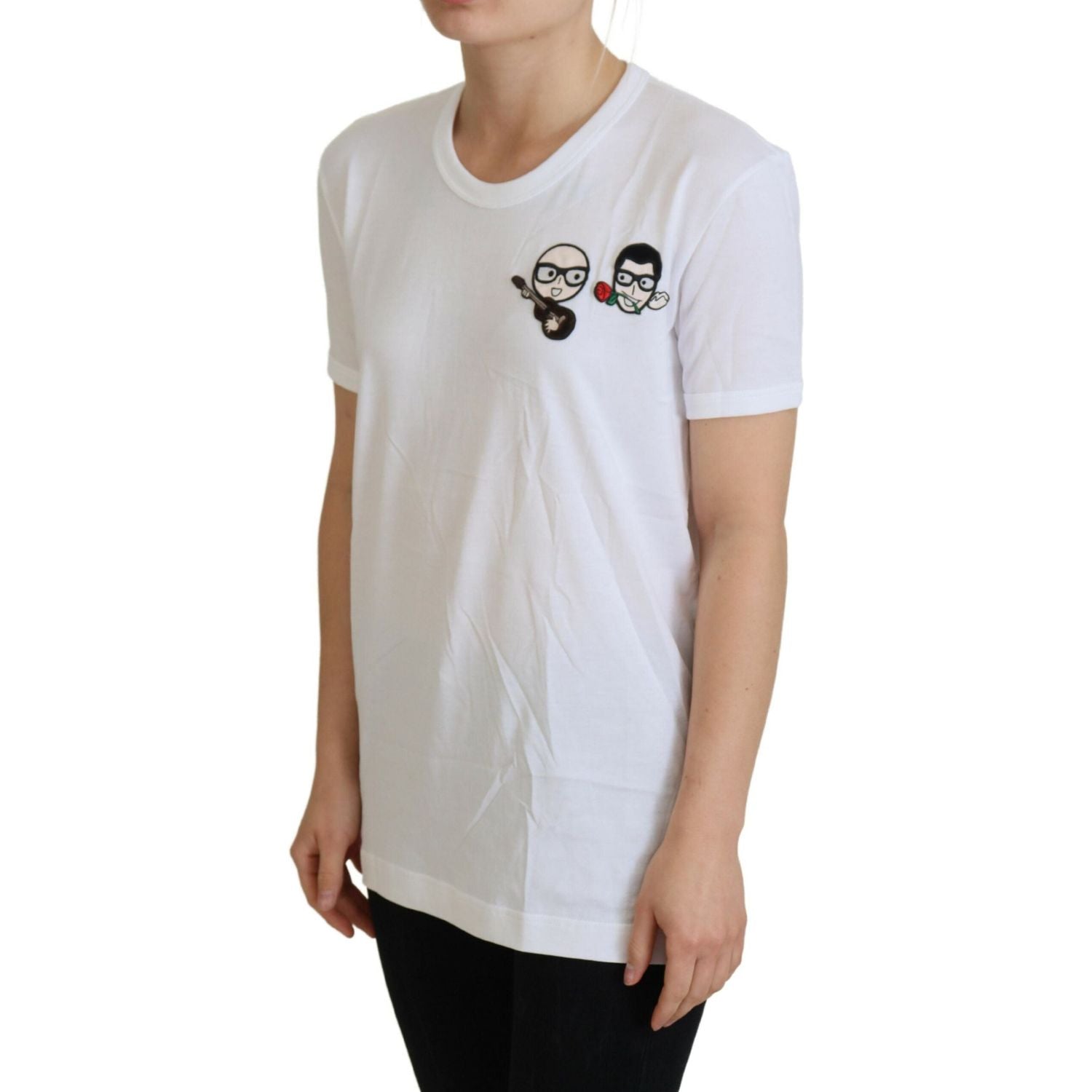 Dolce & Gabbana White #dgfamily Crewneck Cotton T-shirt