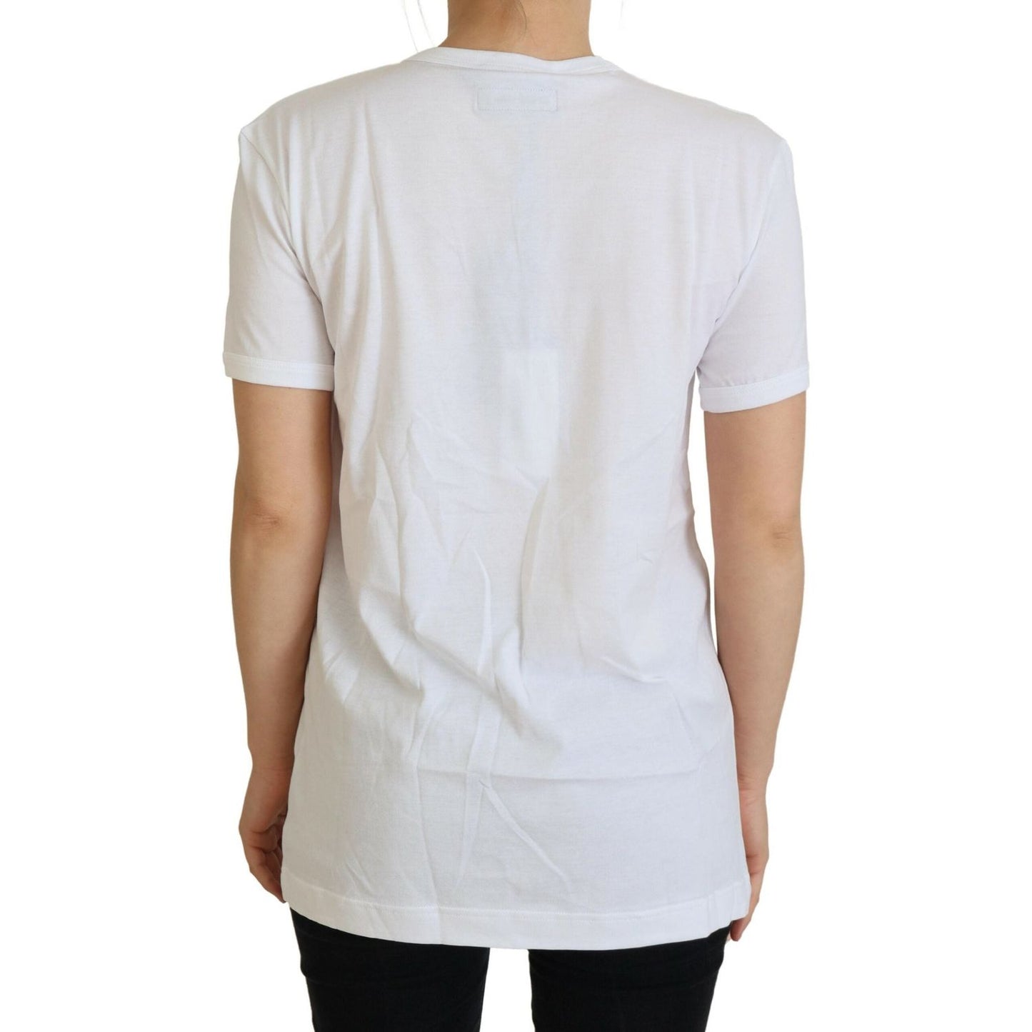 Dolce & Gabbana White #dgfamily Crewneck Cotton T-shirt TSH8067- 38