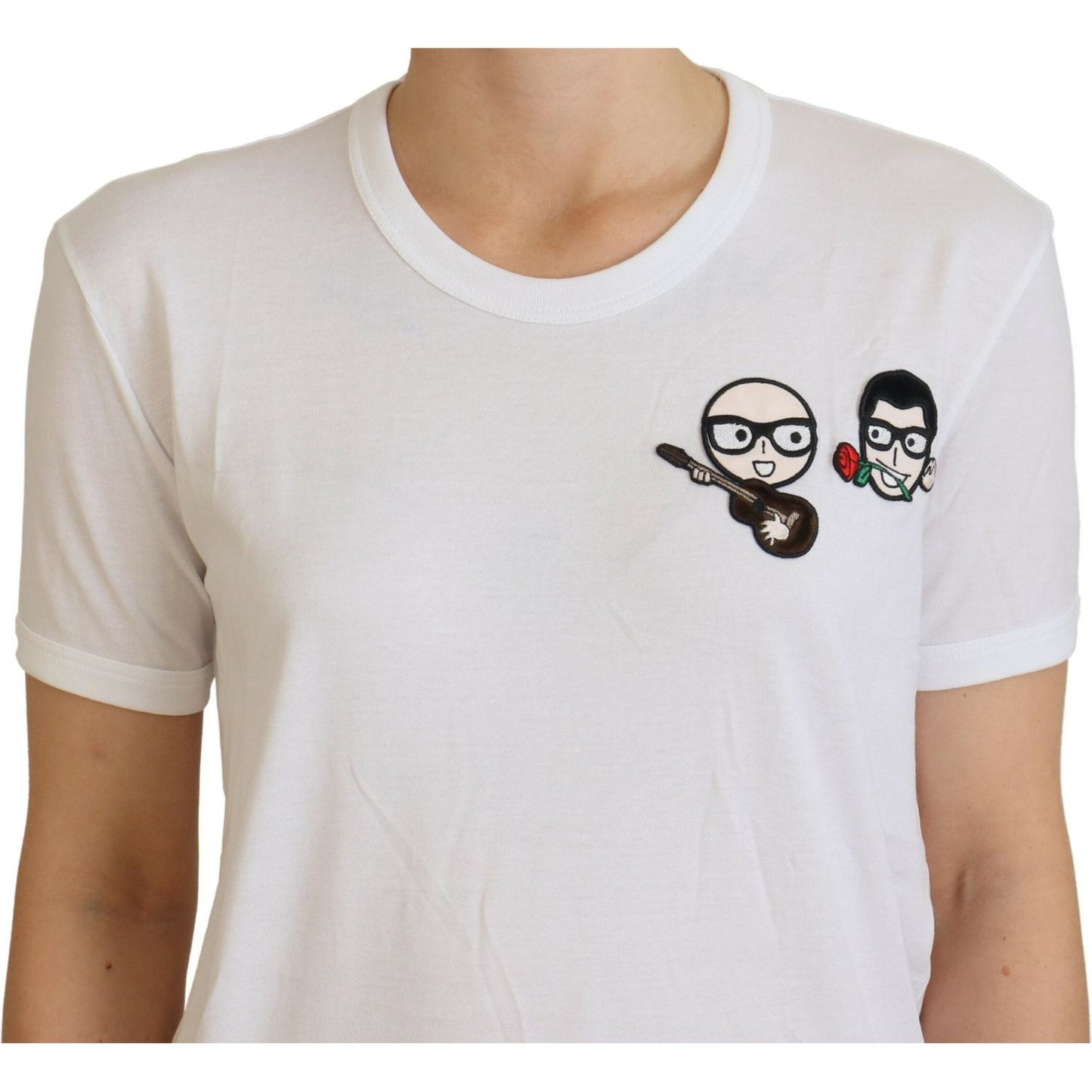 Dolce & Gabbana White #dgfamily Crewneck Cotton T-shirt TSH8067- 38