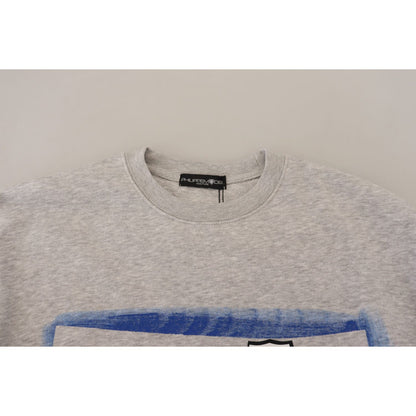 Philippe Model Gray Printed Long Sleeves Pullover Sweater