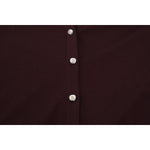 Dolce & Gabbana Maroon Wool Knit Deep V-neck Cardigan Sweater TSH83699- 40