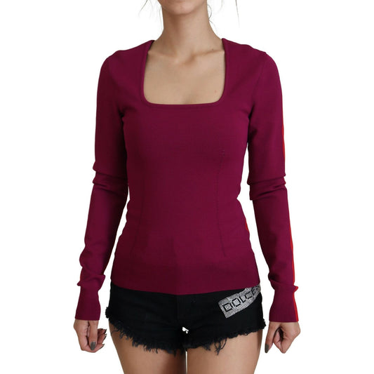 Dolce & Gabbana Multicolor Viscose Square Neck Pullover Sweater TSH83702- 40