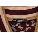 Dolce & Gabbana Multicolor Lace V-neck Pullover Sweater TSH83758- 40