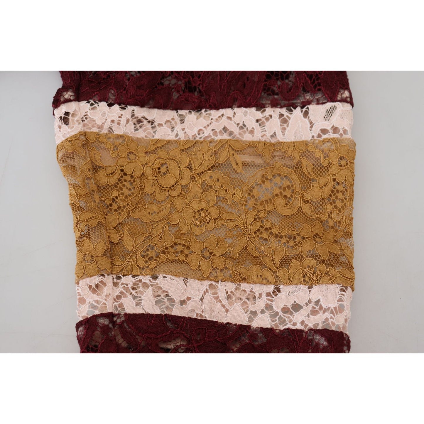 Dolce & Gabbana Multicolor Lace V-neck Pullover Sweater TSH83758- 40