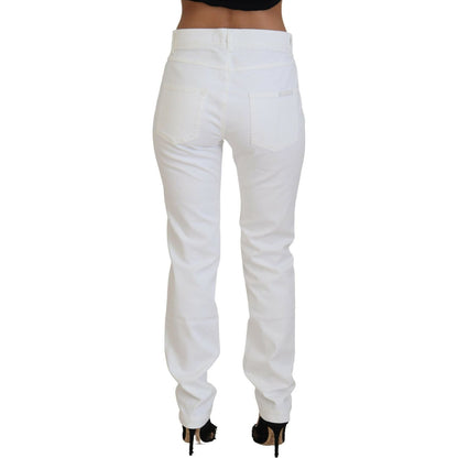 Dolce & Gabbana White Floral Embroidery Skinny Denim Jeans