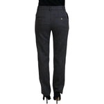 Dolce & Gabbana Gray Stripes Wool Tapered Women Pants PAN74590- 38