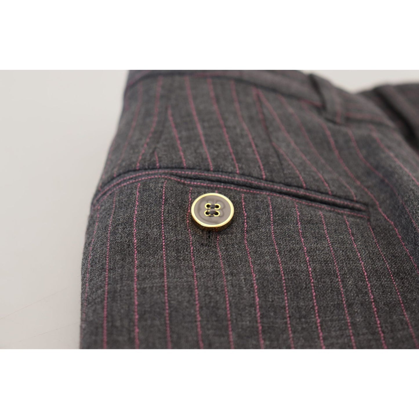 Dolce & Gabbana Gray Stripes Wool Tapered Women Pants PAN74590- 38
