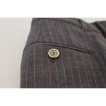 Dolce & Gabbana Gray Stripes Wool Tapered Women Pants PAN74590- 38