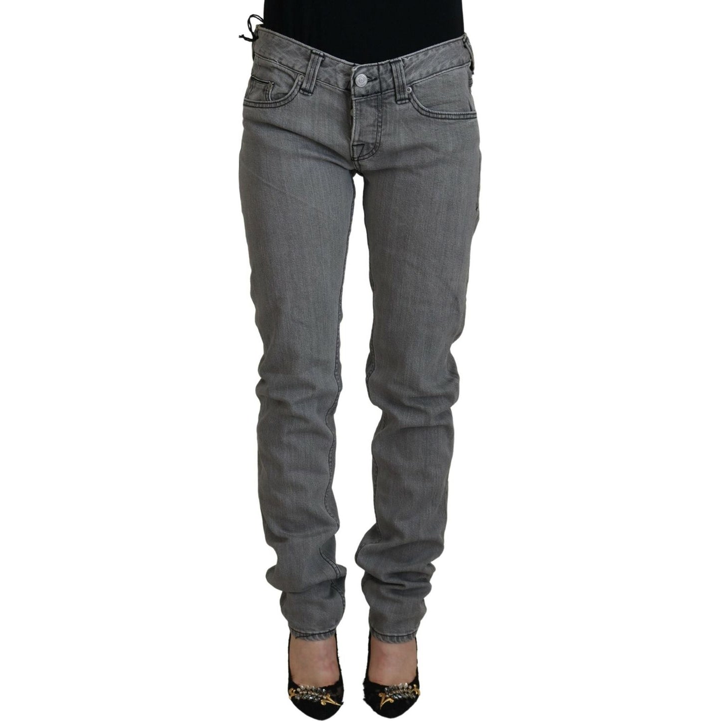 Care Label Gray Washed Cotton Skinny Women Casual Denim Jeans PAN72684- 28