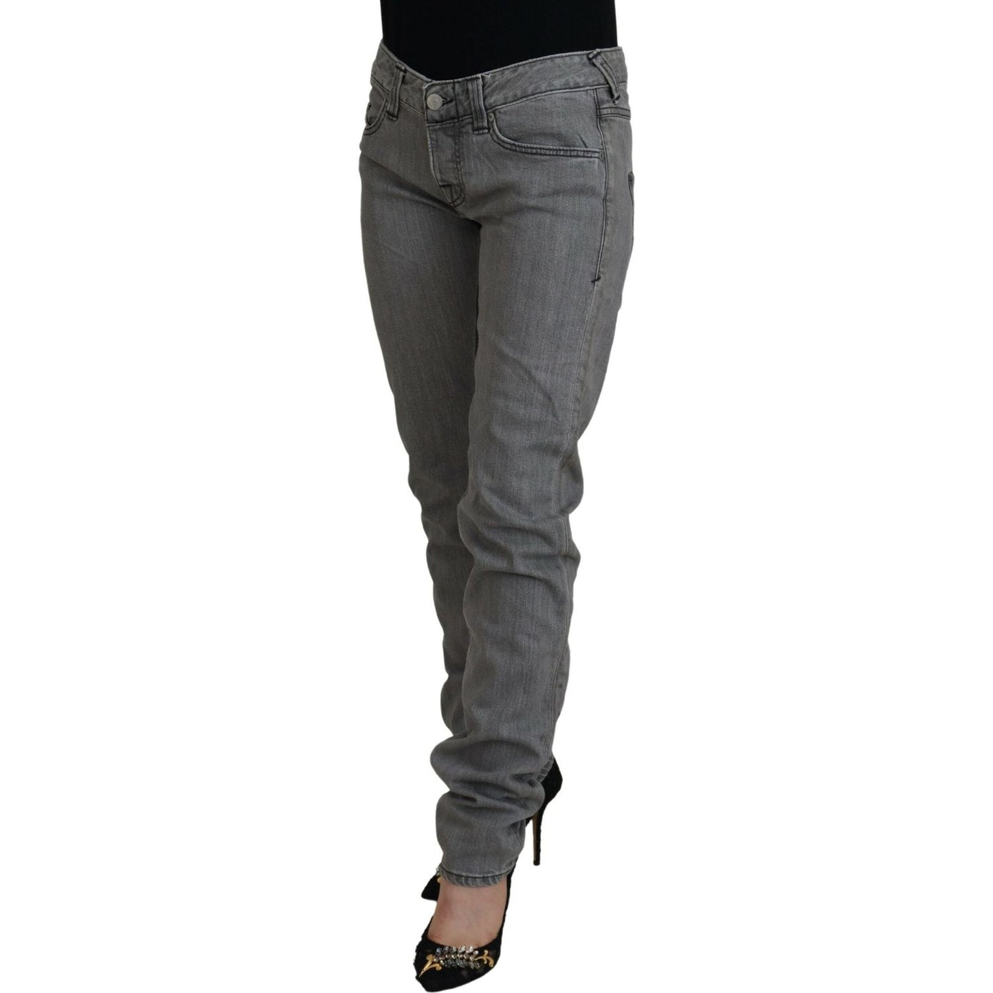 Care Label Gray Washed Cotton Skinny Women Casual Denim Jeans PAN72684- 28