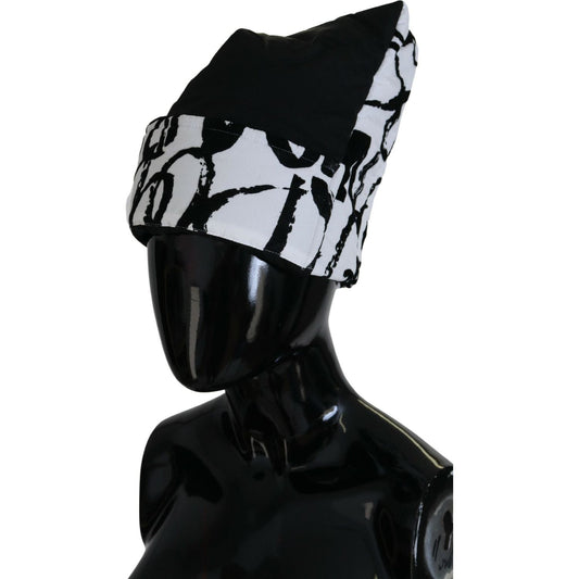 Dolce & Gabbana White Printed Nylon Women Winter Beanie Cap Hat HAT9447