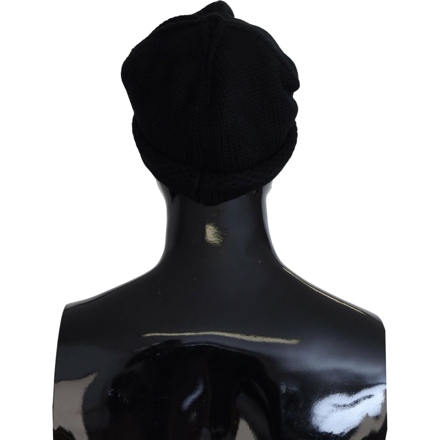 Dolce & Gabbana Black Virgin Wool Women Winter Beanie Cap Hat