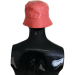 Dolce & Gabbana Peach Quilted Faux Leather Women Bucket Cap Hat HAT9454-57