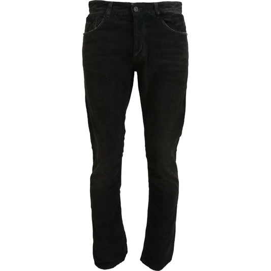 Costume National Gray Cotton Corduroy Men Casual Jeans PAN74676-48