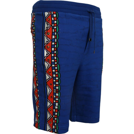 Dolce & Gabbana Blue Cotton Printed Bermuda Shorts PAN74565-44