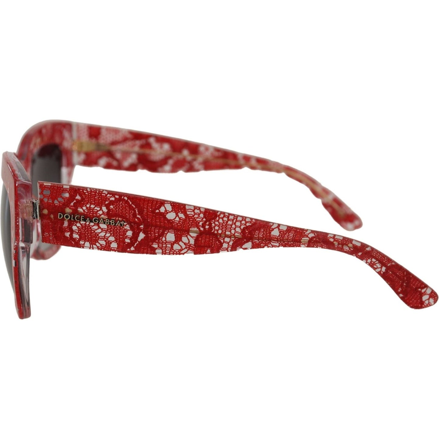 Dolce & Gabbana Red DG4231F Lace Acetate Rectangle Shades Sunglasses GLA1295
