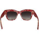Dolce & Gabbana Red DG4231F Lace Acetate Rectangle Shades Sunglasses GLA1295