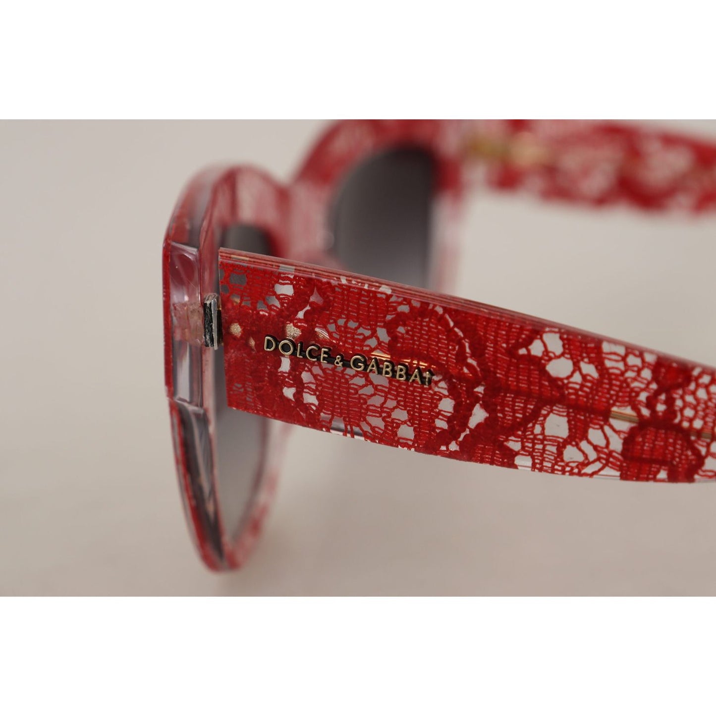 Dolce & Gabbana Red DG4231F Lace Acetate Rectangle Shades Sunglasses GLA1295