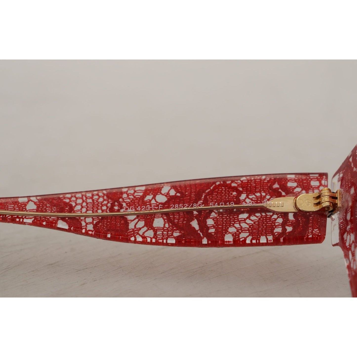 Dolce & Gabbana Red DG4231F Lace Acetate Rectangle Shades Sunglasses GLA1295